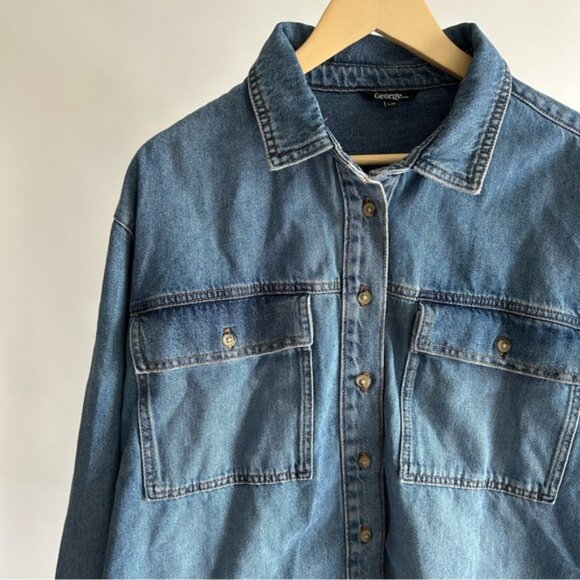 Vintage Oversized Denim Jacket Cotton - Picture 10 of 11
